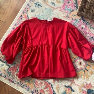 Vibrant red ZARA blouse